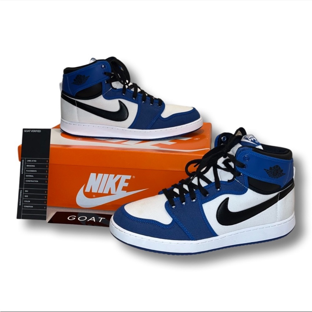 Nike Blue and White High-Top Sneakers